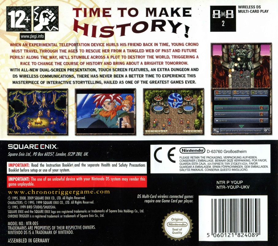 Back Cover for Chrono Trigger (Nintendo DS)