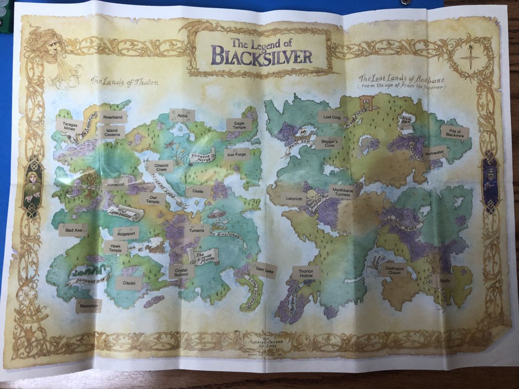 Map for The Legend of Blacksilver (Commodore 64): Paper Map in Box