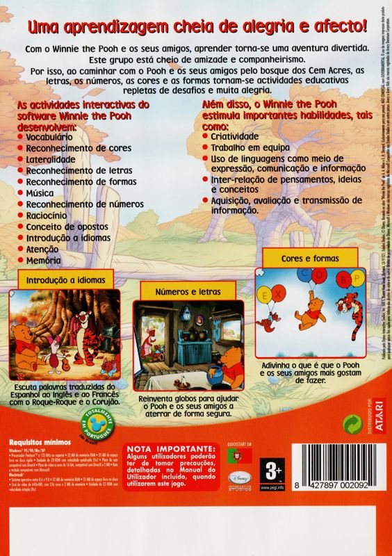 Back Cover for Disney's Winnie the Pooh: Toddler (Macintosh and Windows)