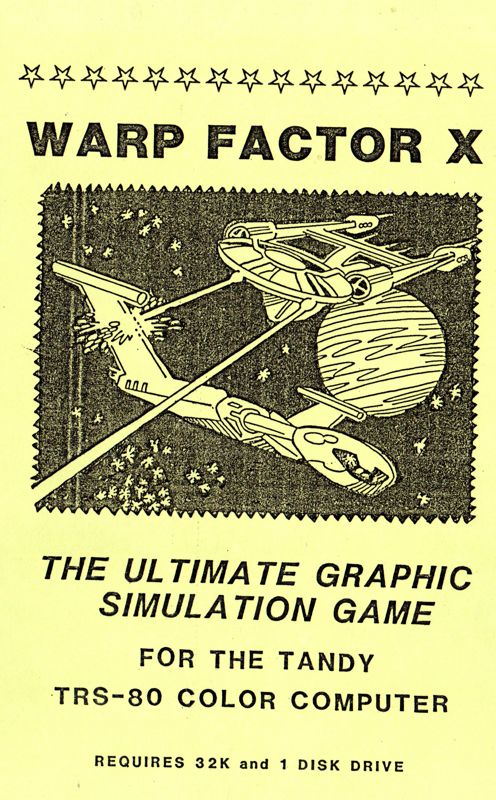 Front Cover for Warp Factor X (TRS-80 CoCo)