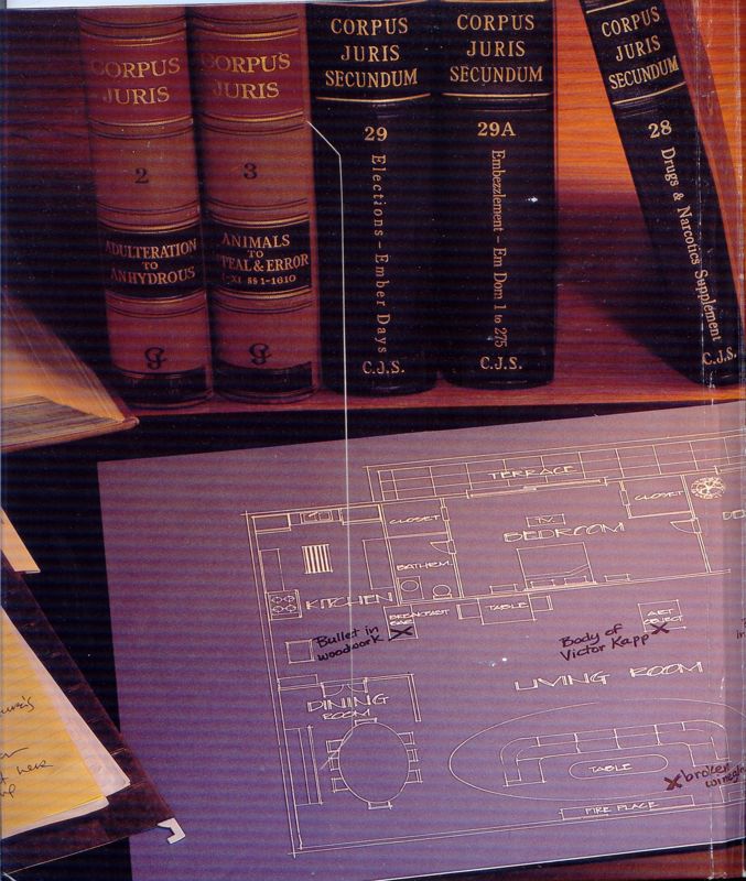 Inside Cover for Perry Mason: The Case of the Mandarin Murder (Commodore 64): Inner Fold - Inner Left