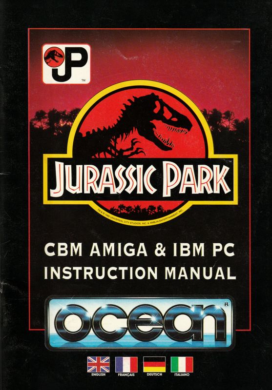 Manual for Jurassic Park (DOS) (CD-ROM version): Front