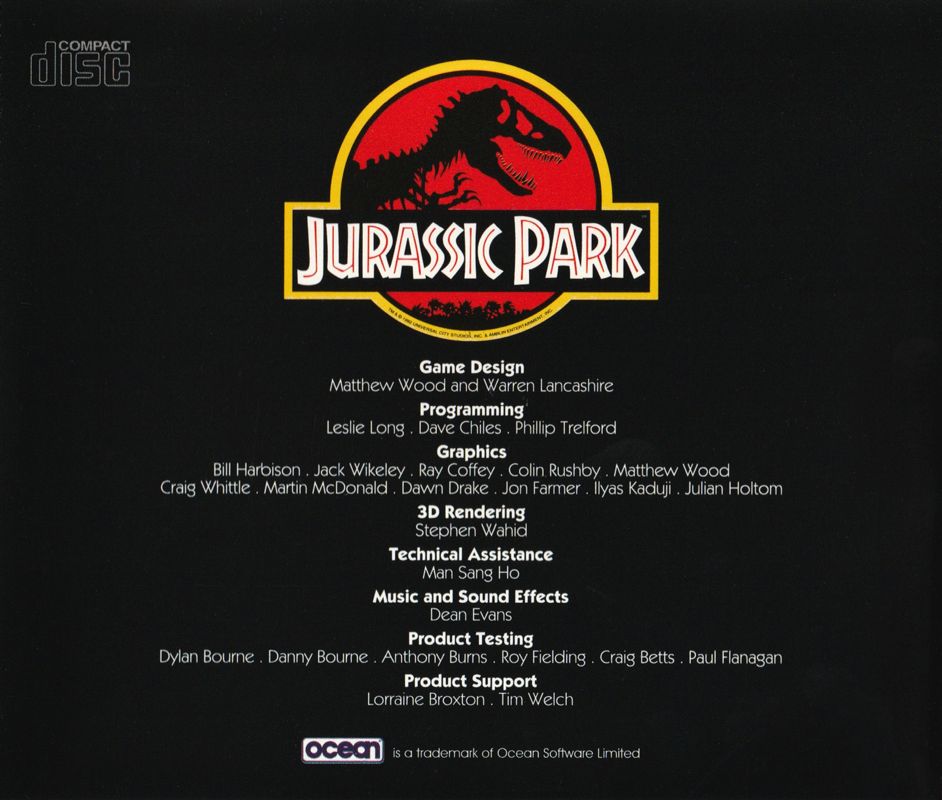 Other for Jurassic Park (DOS) (CD-ROM version): Jewel Case - Back