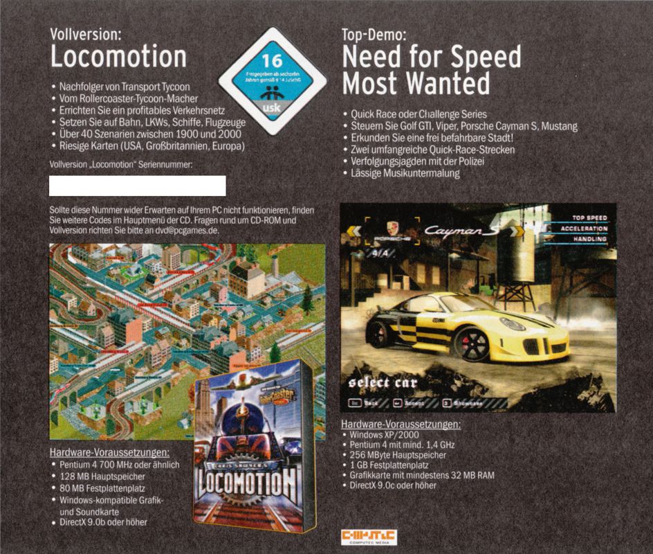 Other for Chris Sawyer's Locomotion (Windows) (PC Games 01/2006 covermount): Jewel Case - Back