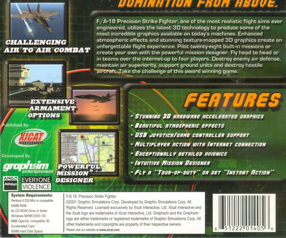 Other for F/A-18 Precision Strike Fighter (Windows): Jewel case - back