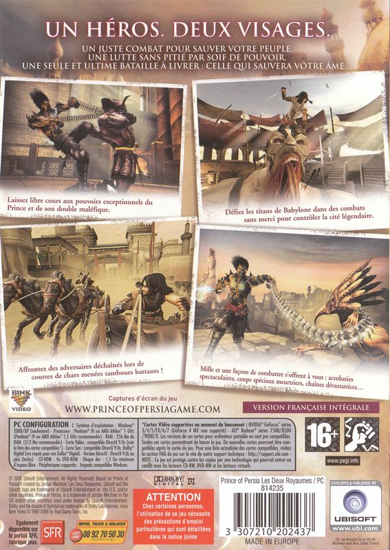 Back Cover for Prince of Persia: The Two Thrones (Windows)