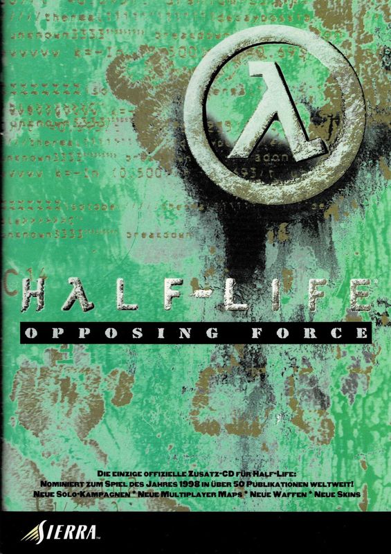 Manual for Half-Life: Opposing Force (Windows): Front