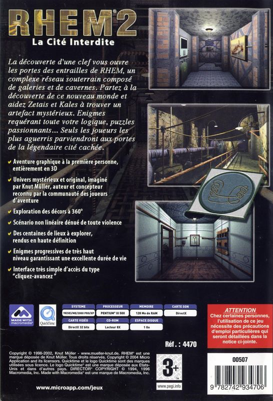 Back Cover for Rhem 2: The Cave (Windows)