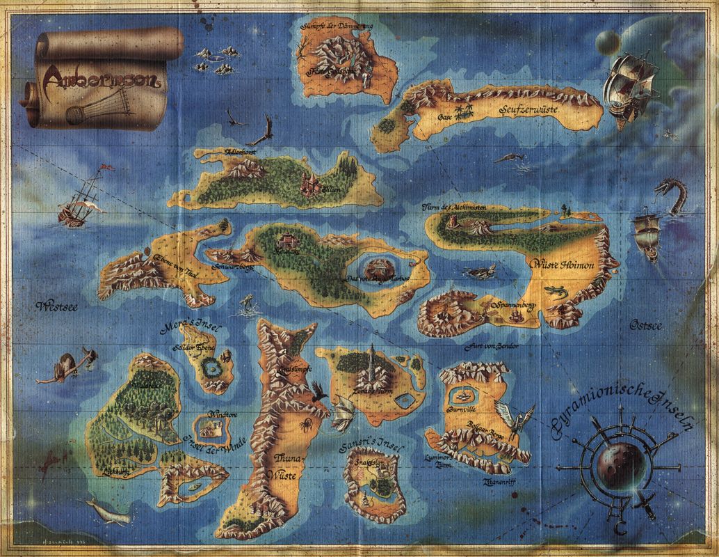 Map for Ambermoon (Amiga)