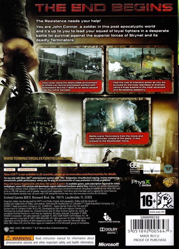 Terminator: Salvation cover or packaging material - MobyGames