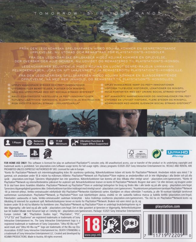 Back Cover for Death Stranding: Director's Cut (PlayStation 5)