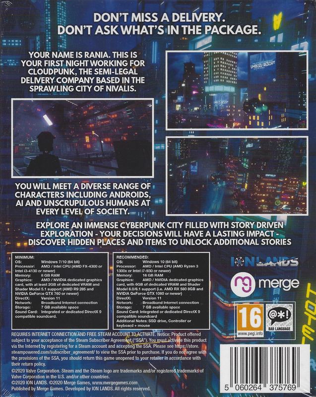 Back Cover for Cloudpunk (Windows)