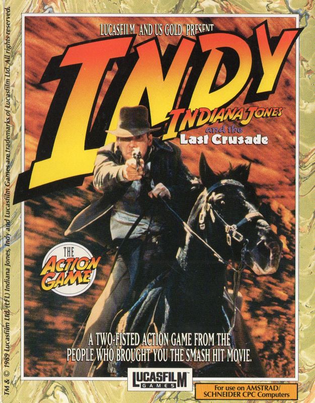 Front Cover for Indiana Jones and the Last Crusade: The Action Game / Indiana Jones and the Temple of Doom (Amstrad CPC)