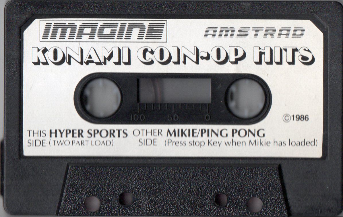 Media for Konami Coin-Op Hits (Amstrad CPC): Hyper Sports, Mikie & Ping Pong