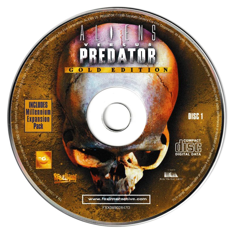 Media for Aliens Versus Predator: Gold Edition (Windows): Disc 1