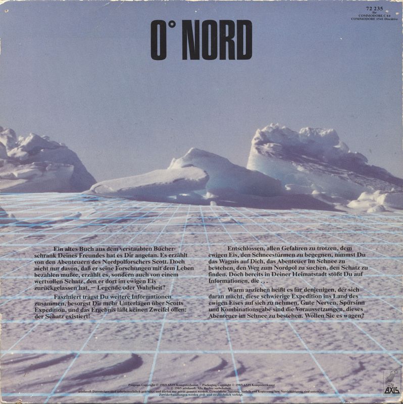 Back Cover for 0° Nord (Commodore 64)