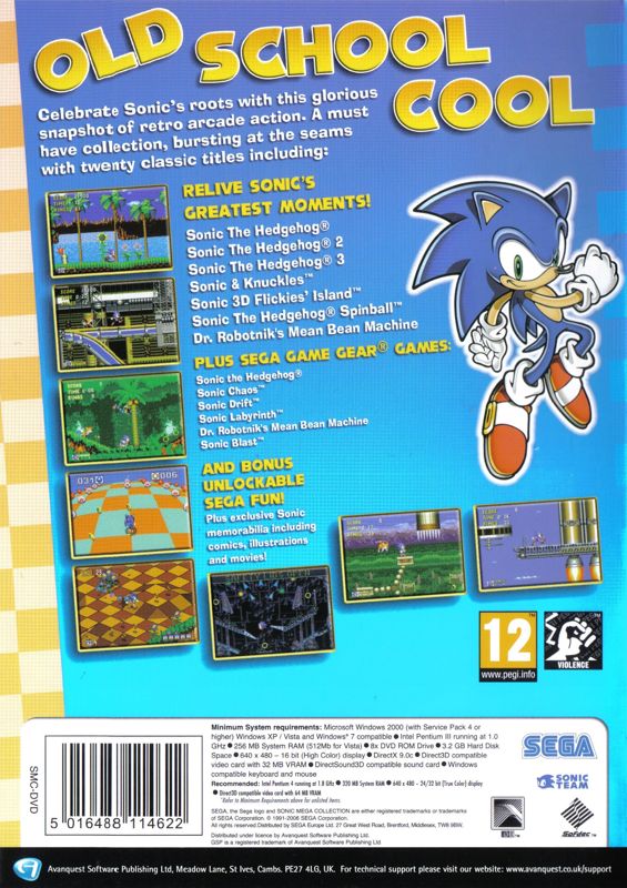 Back Cover for Sonic Mega Collection Plus (Windows)