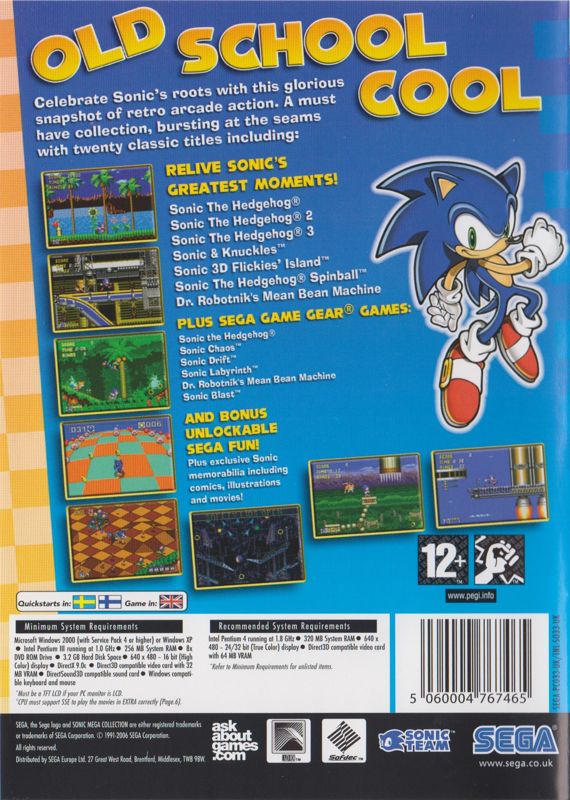 Back Cover for Sonic Mega Collection Plus (Windows)