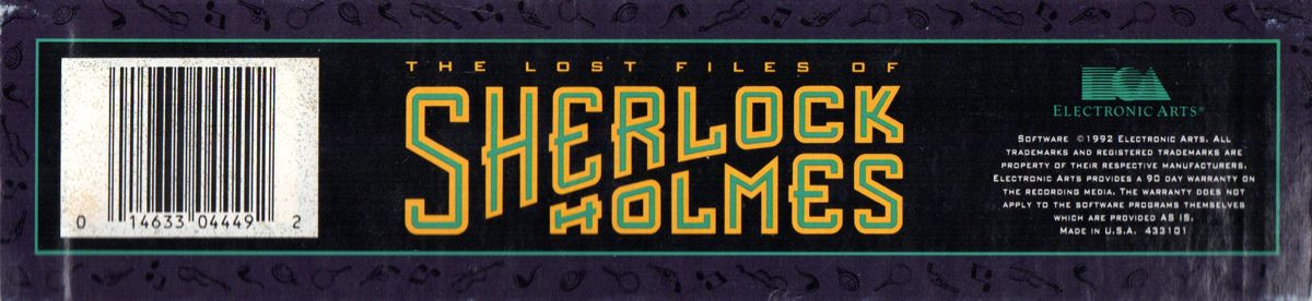 Spine/Sides for The Lost Files of Sherlock Holmes (DOS) (3.5" disk release): Bottom