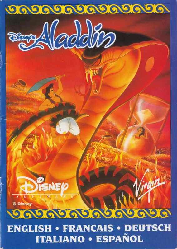 Manual for Disney's Aladdin (DOS): Front