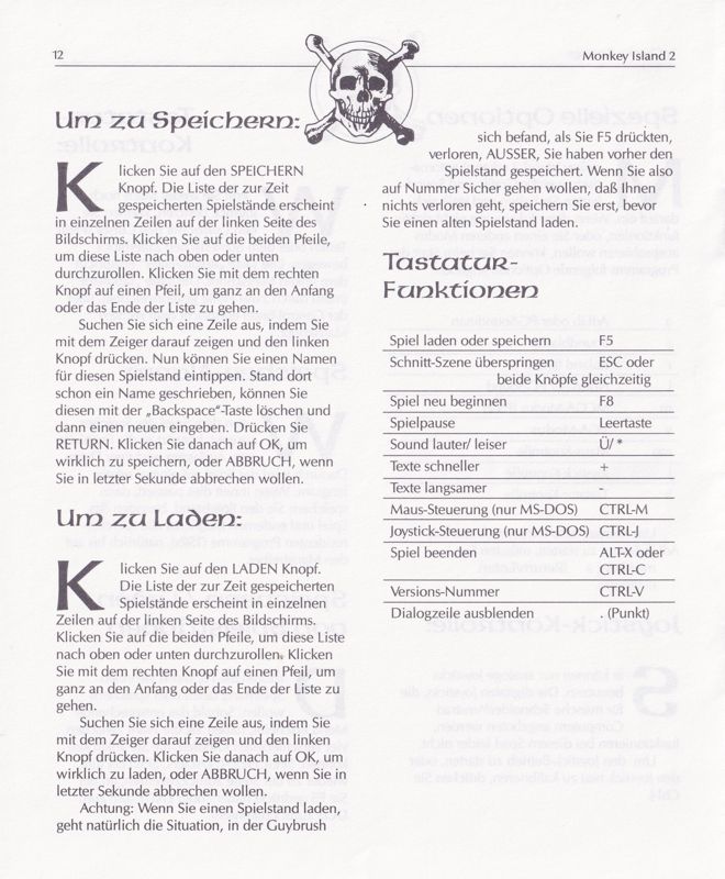 Manual for Monkey Island 2: LeChuck's Revenge (DOS) (3.5" disk release): Back