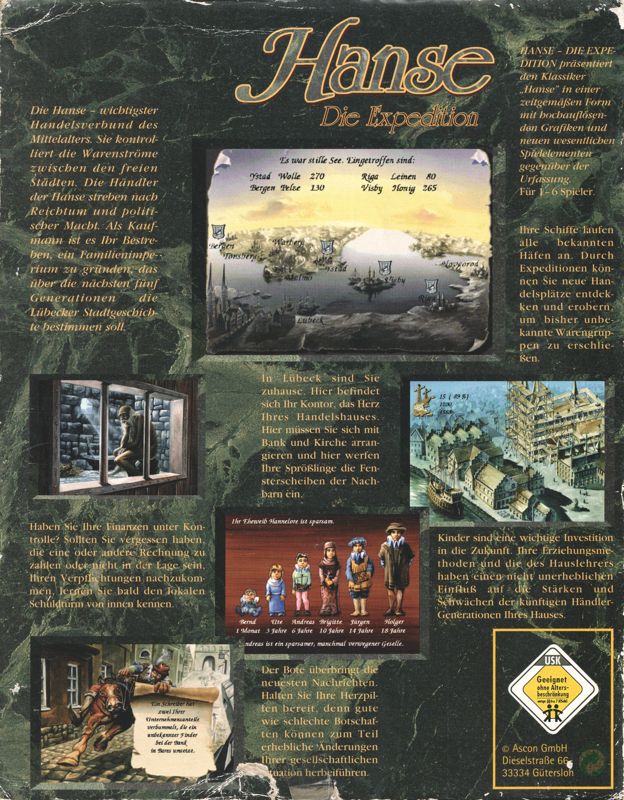 Back Cover for Hanse: Die Expedition (DOS) (CD-ROM release)
