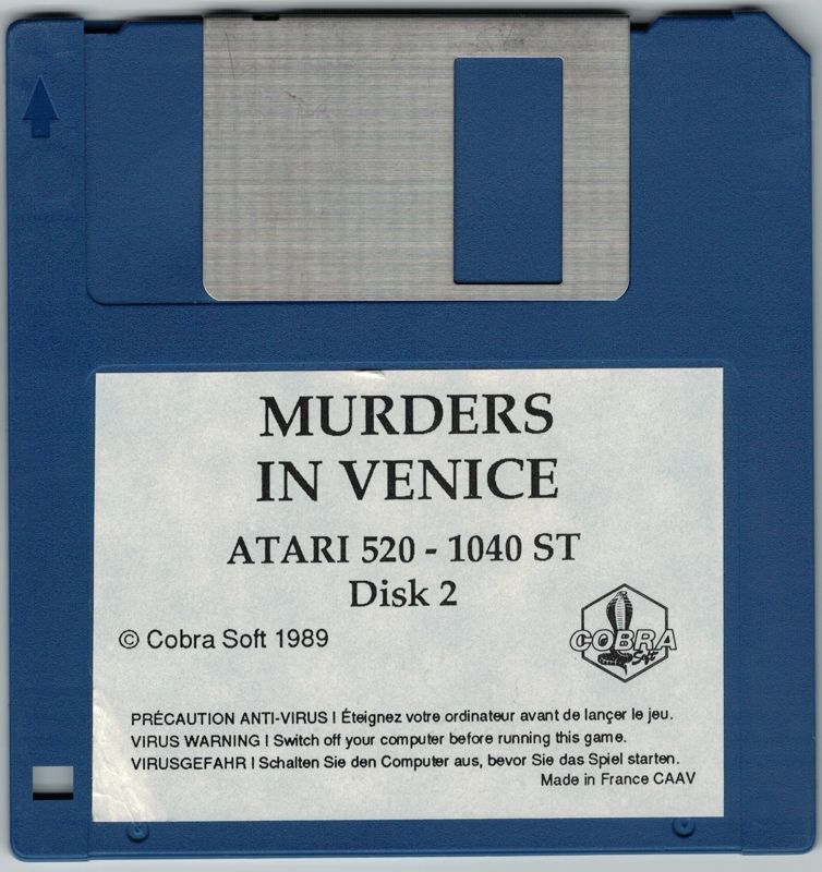 Media for Murders in Venice (Atari ST): Disk 2/2