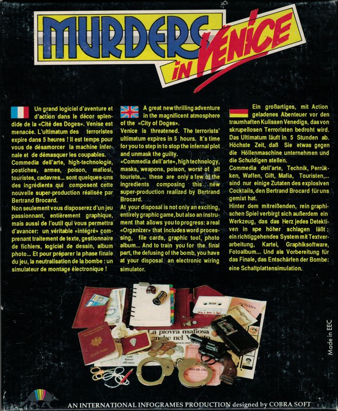 Back Cover for Murders in Venice (Atari ST)