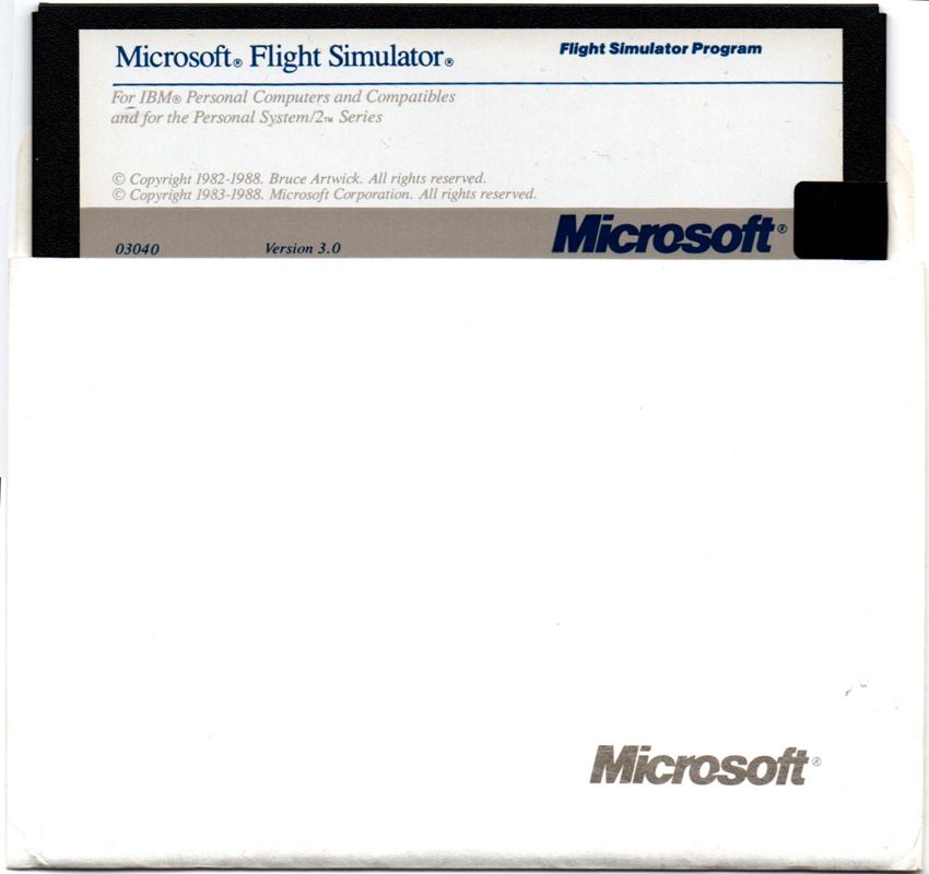 Media for Microsoft Flight Simulator (v3.0) (DOS): Program Disk
