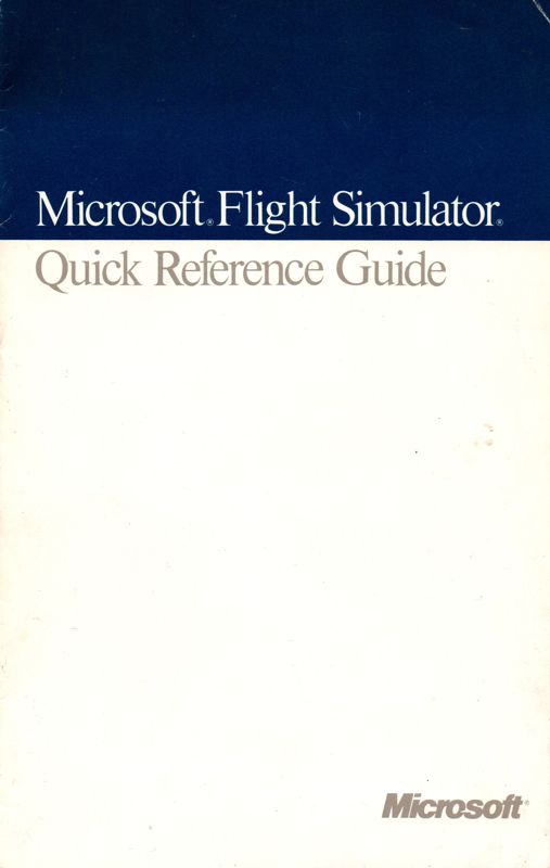 Reference Card for Microsoft Flight Simulator (v3.0) (DOS)