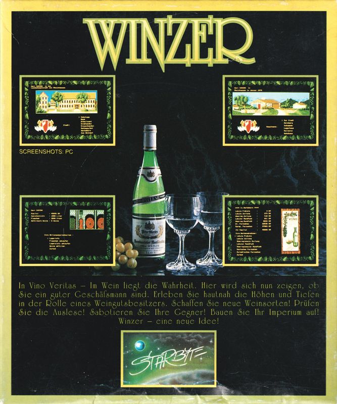 Back Cover for Winzer (DOS)