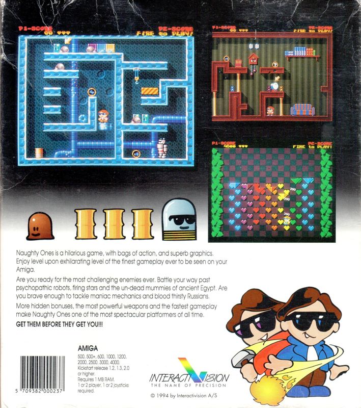 Back Cover for Naughty Ones (Amiga)