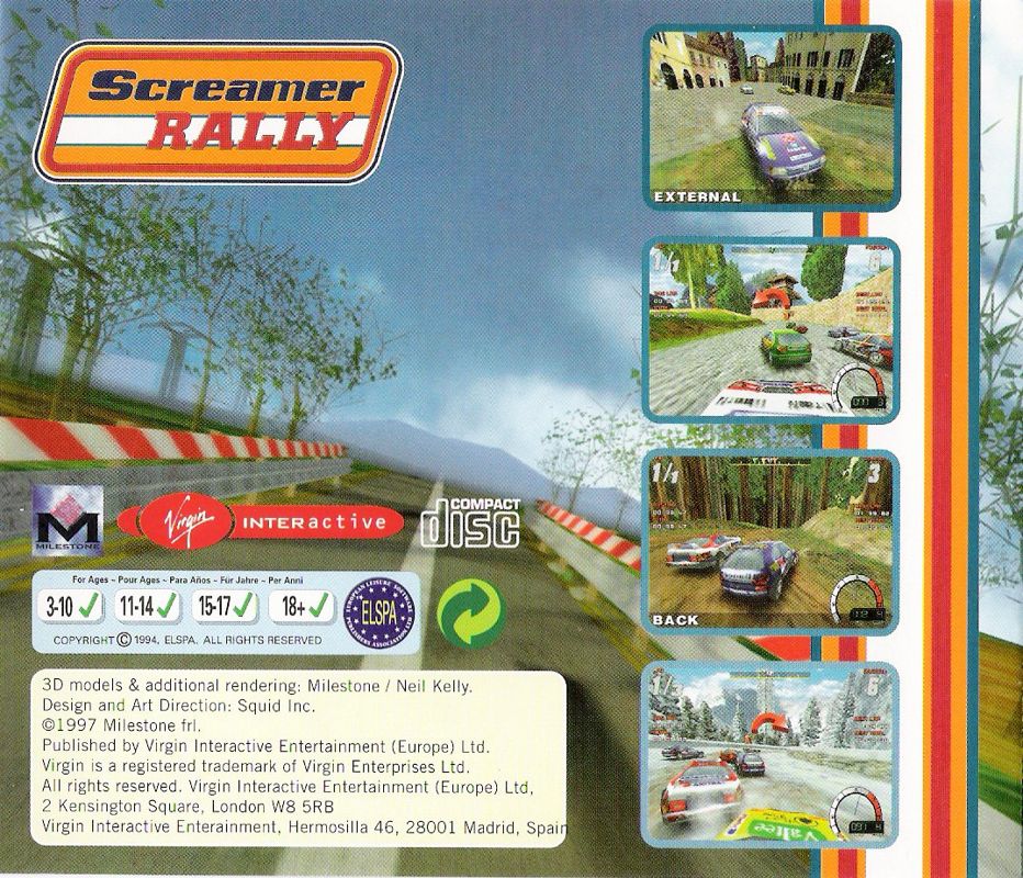 Other for Screamer Rally (DOS): Jewel Case - Back
