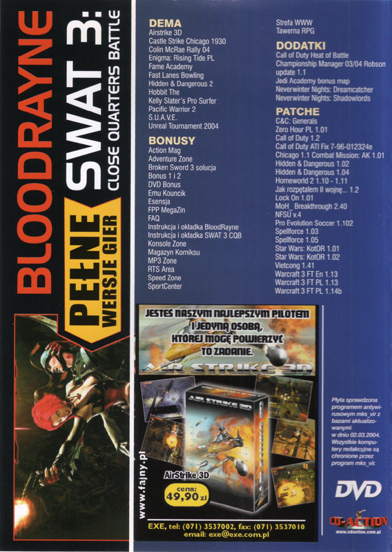 Other for BloodRayne (Windows) (CD-Action #98 (4/2004) covermount (DVD version)): Keep Case - Back