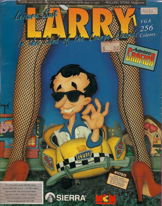 Front Cover for Leisure Suit Larry 1: In the Land of the Lounge Lizards (DOS) (Erbe Edition 5.25'' disk)