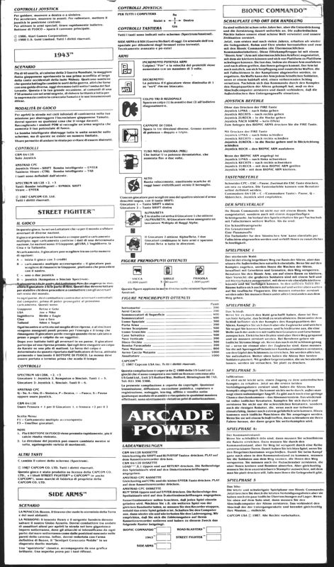 Manual for Arcade Muscle (ZX Spectrum)