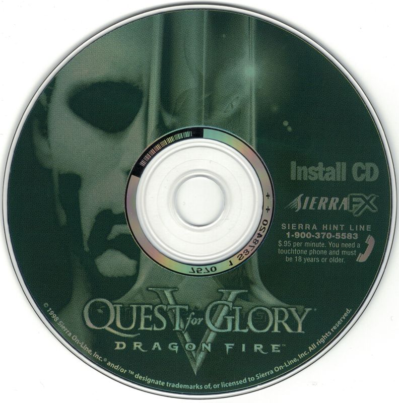 Media for Quest for Glory V: Dragon Fire (Macintosh and Windows): Install CD