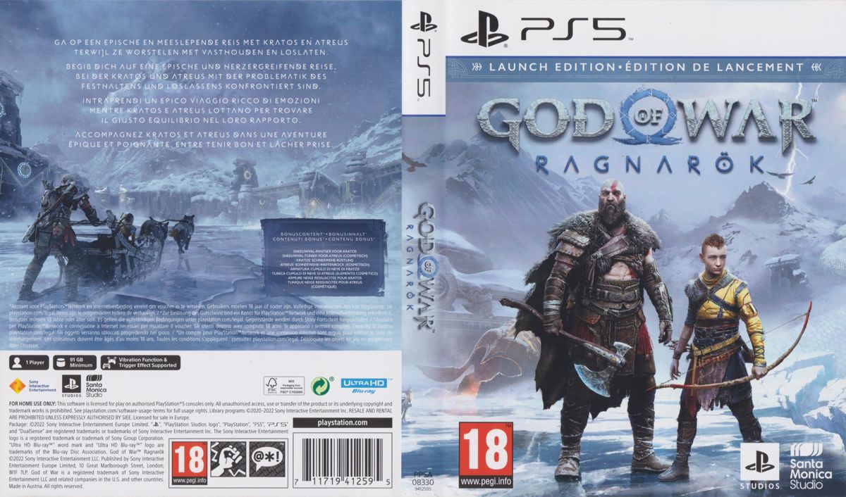 Full Cover for God of War: Ragnarök (Launch Edition) (PlayStation 5)