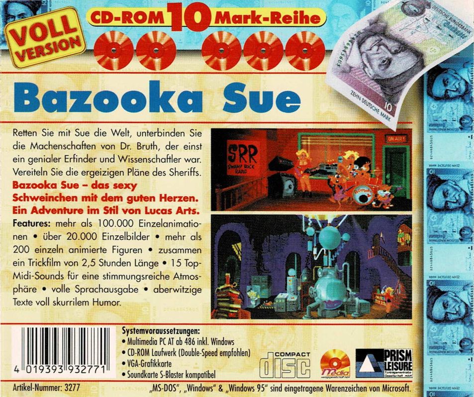 Back Cover for Bazooka Sue (DOS) (Mega Stark release)