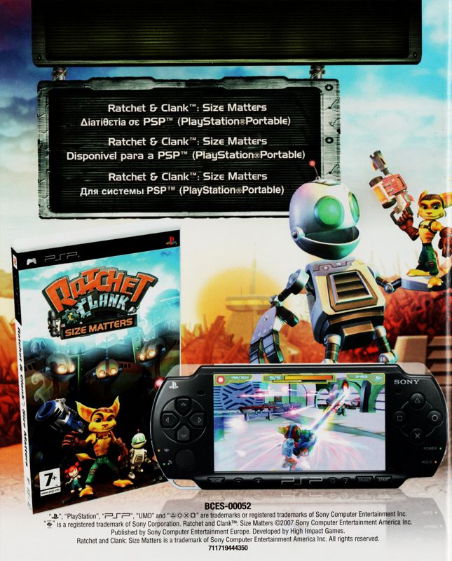 Manual for Ratchet & Clank Future: Tools of Destruction (PlayStation 3): Back