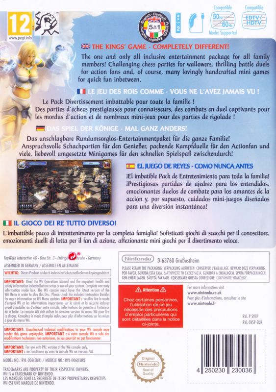 Back Cover for Check vs. Mate (Wii)