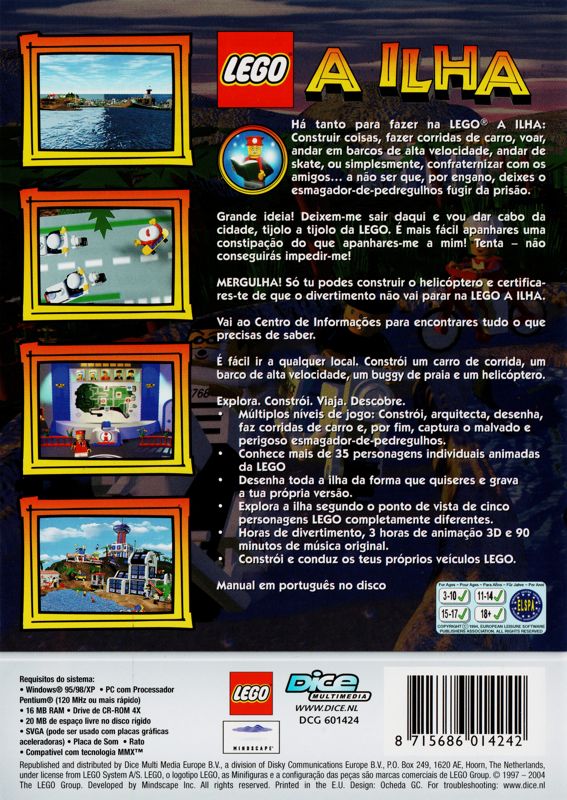 Back Cover for LEGO Island (Windows) (Dice Multimedia release)