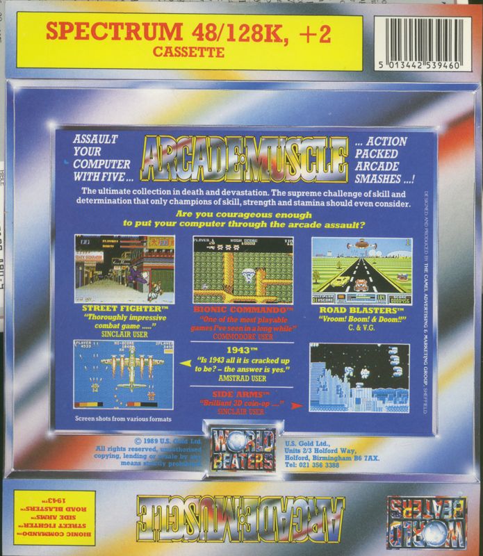 Back Cover for Arcade Muscle (ZX Spectrum)