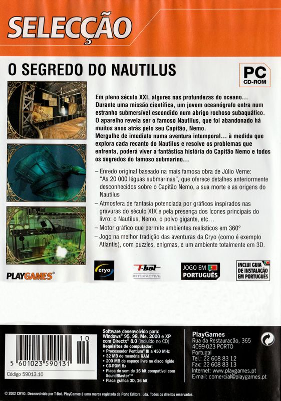 Back Cover for The Mystery of the Nautilus (Windows) (Selecção release)