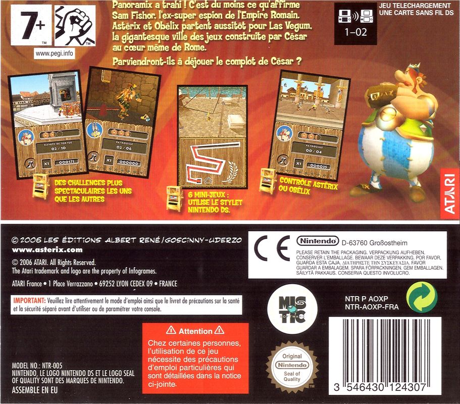 Back Cover for Astérix & Obélix XXL 2: Mission: Wifix (Nintendo DS)