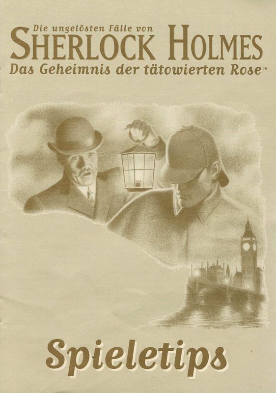 Extras for The Lost Files of Sherlock Holmes: Case of the Rose Tattoo (DOS): Clue Book - Front