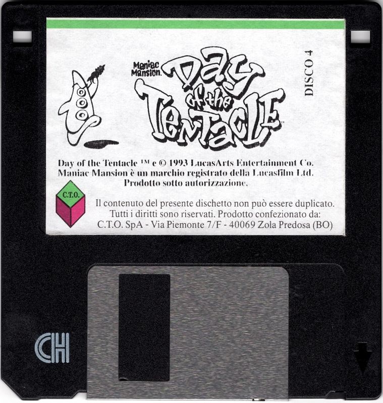 Media for Maniac Mansion: Day of the Tentacle (DOS) (3.5" floppy disk release): Disk 4