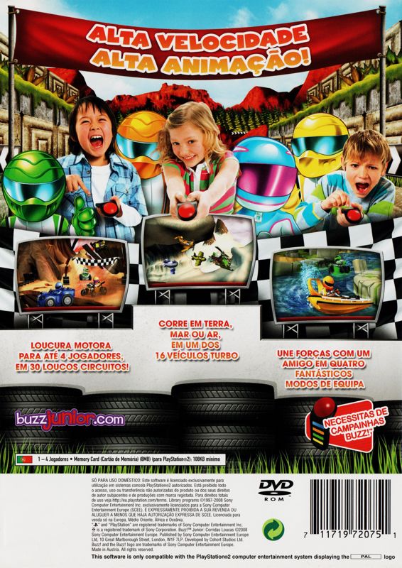 Back Cover for Buzz! Junior: Ace Racers (PlayStation 2)