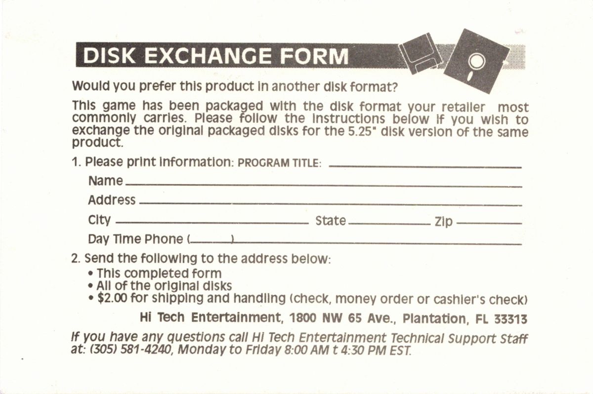 Other for We're Back!: A Dinosaur's Story (DOS): Disk exchange form