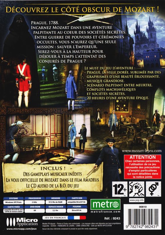 Back Cover for Mozart: The Conspirators of Prague (Windows)